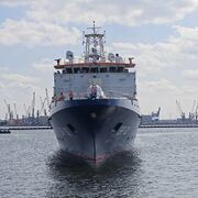 Das Schiff "Bamberg" der Bundespolizei.
